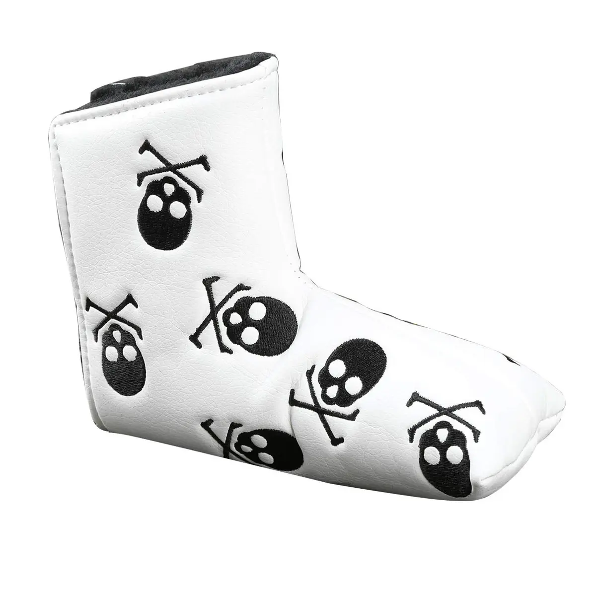 Mykepoda Golf Skull Headcover for Most Putters | Waterproof Synthetic PU Leather (White) - main product image