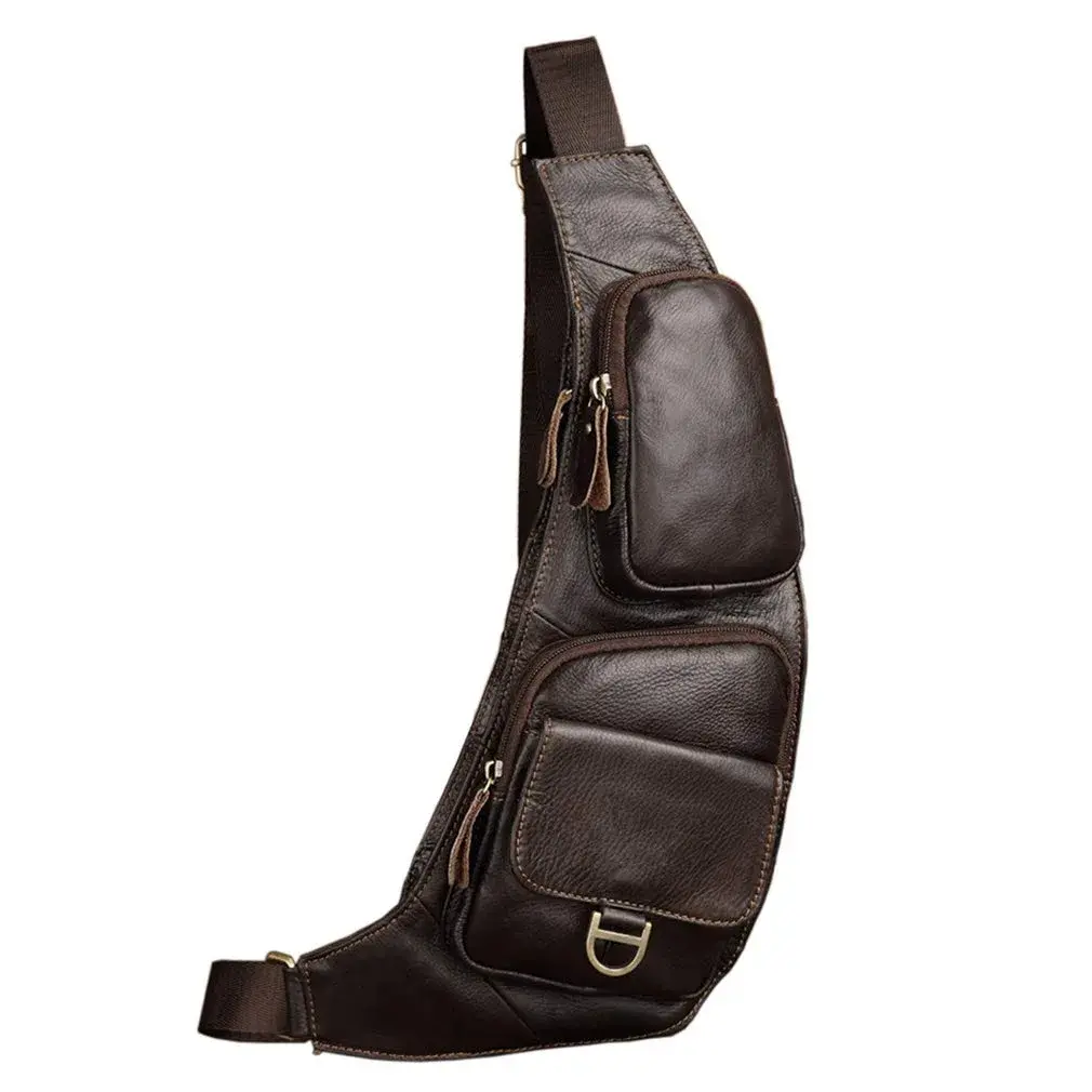 Hebetag Leather Sling Bag Backpack 31cm (12.2") | Vintage Crossbody Daypack for Men & Women - main product image