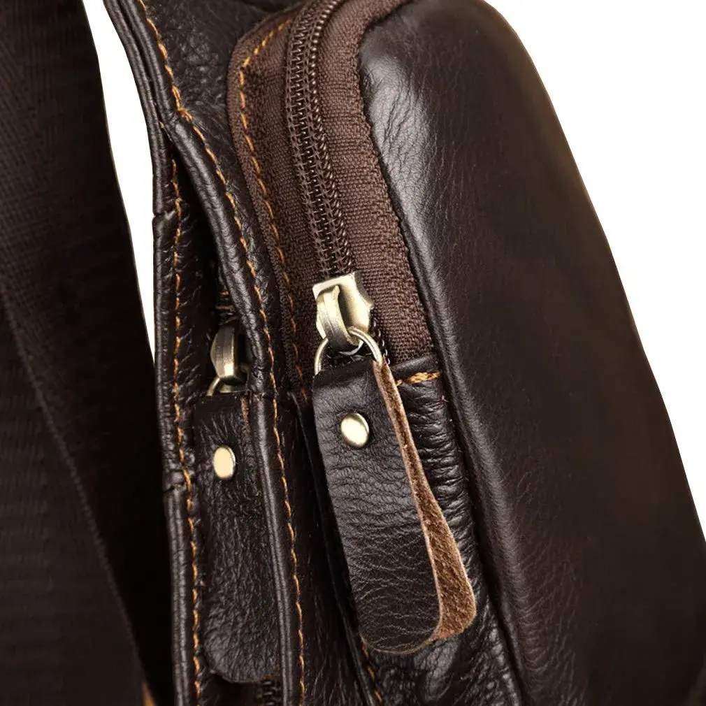 Hebetag Leather Sling Bag Backpack 31cm (12.2") | Vintage Crossbody Daypack for Men & Women - view 8