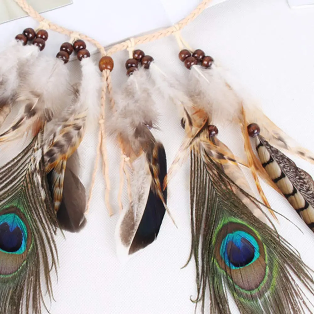 WLBON Halloween Boho Feather Headband 1 Count | Versatile Bohemian Hair Accessory for Women - view 5