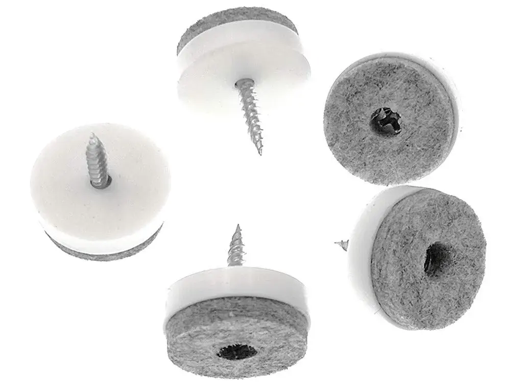 ALIMITOPIA 40pcs Screw-on Furniture Felt Pad Chair Glide Slider 20mm (0.8") White | Protects Hardwood Floors - view 4