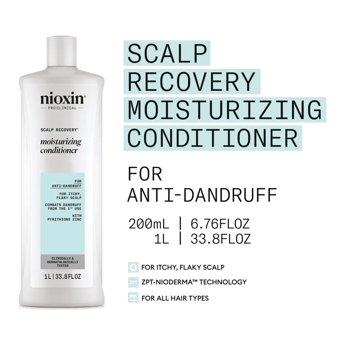 NIOXIN Scalp Recovery Moisturizing Conditioner 33.8 Fl Oz | For Itchy, Flaky Scalp & Dandruff Relief - view 3