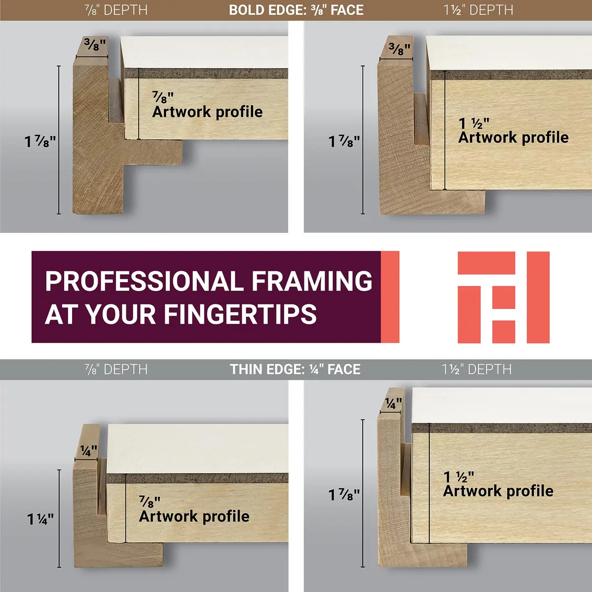 Ampersand Float Frame 1.5In Bold 10X10 White | Premium Hardwood Canvas & Panel Frame - view 5