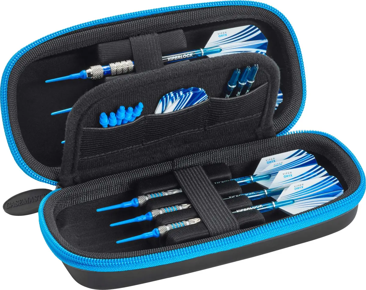 Casemaster Sentry Slim 6 Dart Case Blue Zipper | Heavy-Duty EVA Shell for 6 Darts - main product image