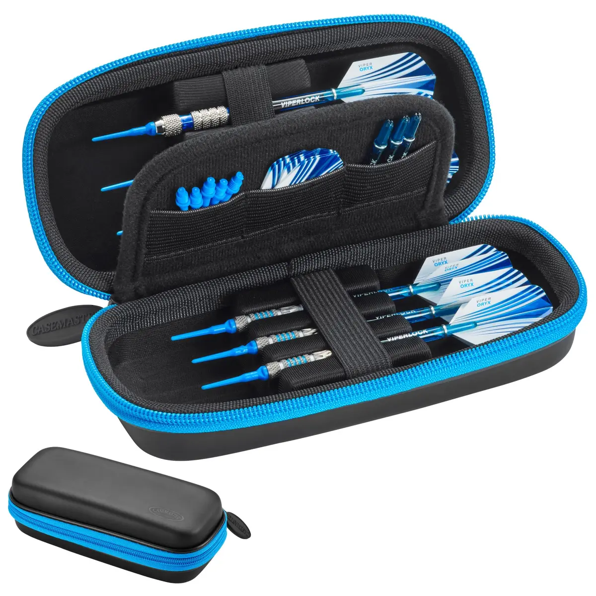 Casemaster Sentry Slim 6 Dart Case Blue Zipper | Heavy-Duty EVA Shell for 6 Darts - view 5