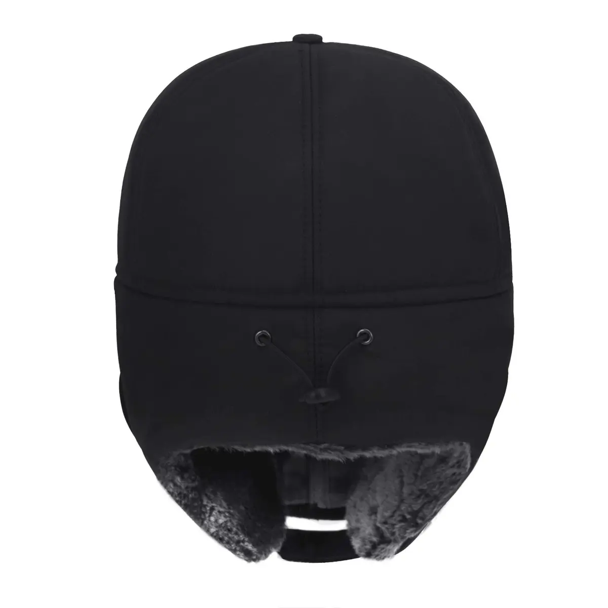Greenery-GRE Black Trapper Hat with Fur Lining | Windproof & Insulated for Cold Weather - view 9