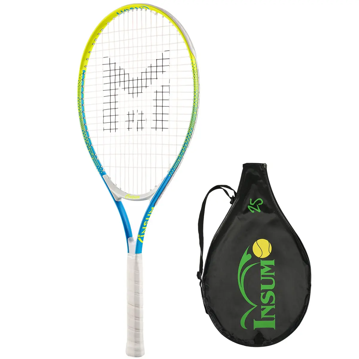 INSUM Junior Tennis Racket 25 Inch (63.5 cm) | Ages 9-10, Lightweight Aluminum, Beginner Racquet with Cover - main product image