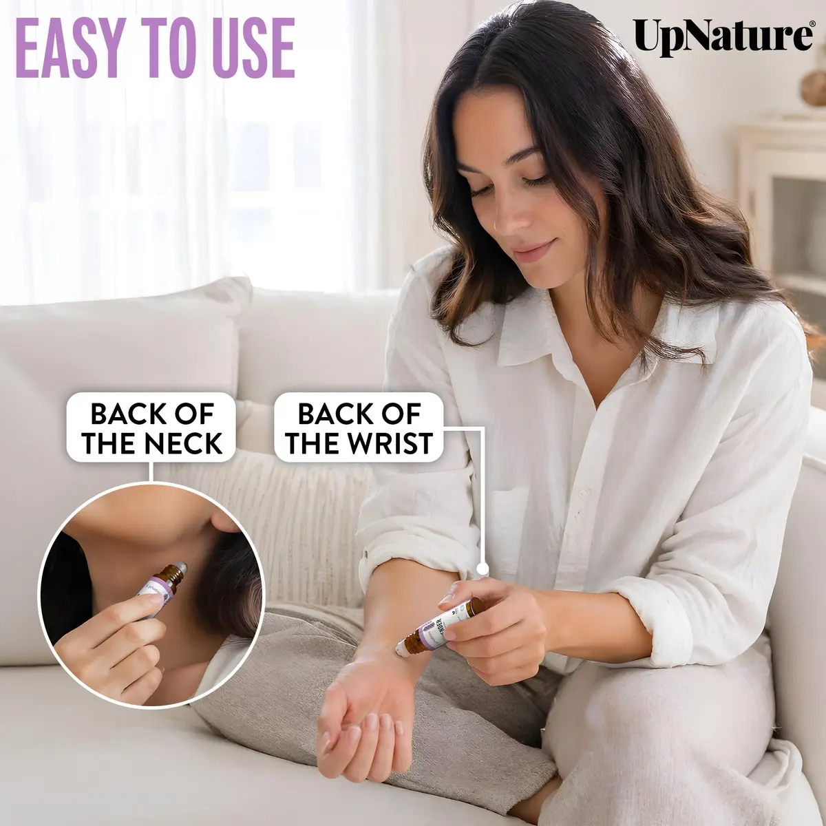 UpNature Lavender Essential Oil Roll On 10ml (0.33 Fl Oz) | Calming Sleep & Skin Support - view 4