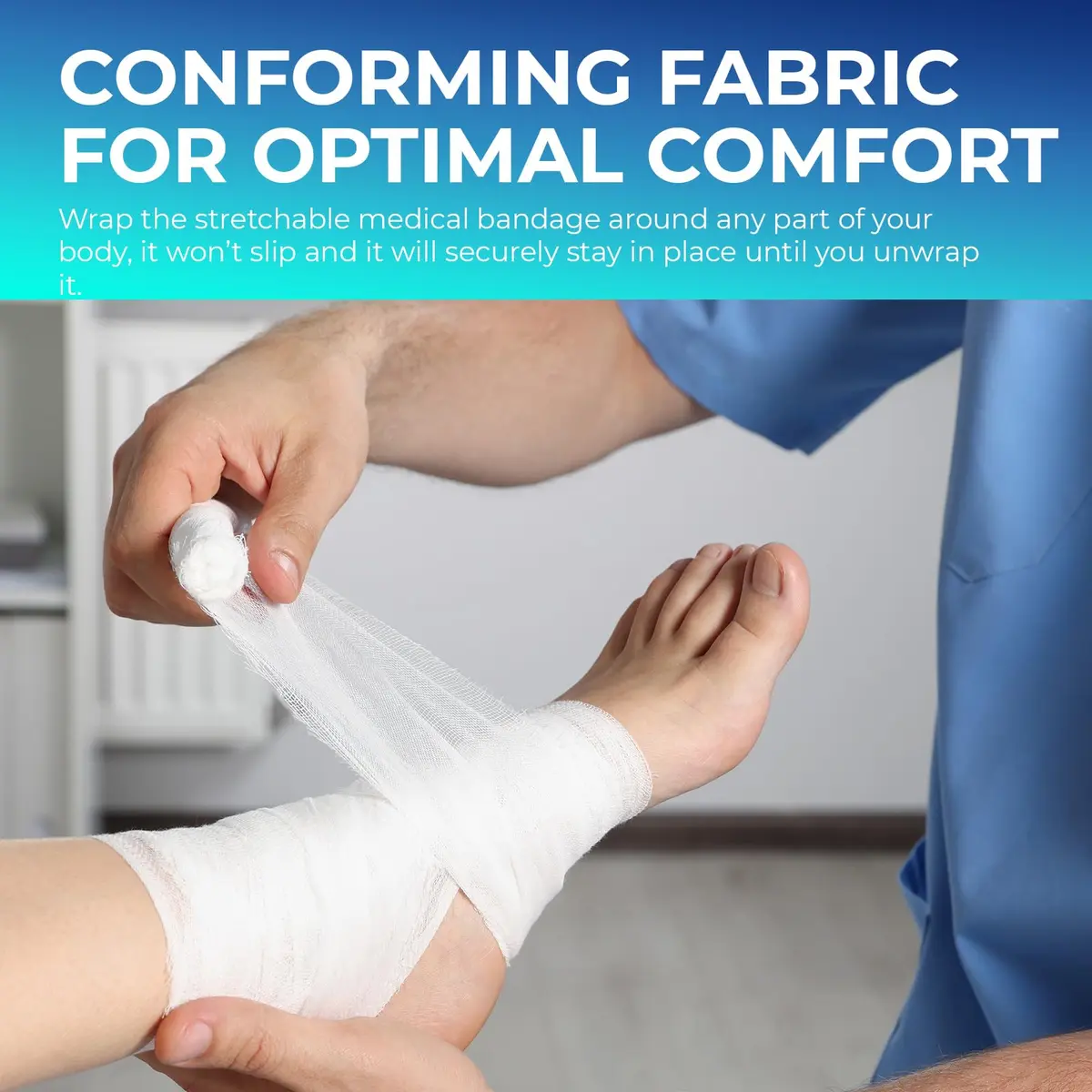 MED PRIDE Conforming Gauze Rolls 12 Pack | Disposable Nonsterile Wound Dressings for Minor Injuries - view 4