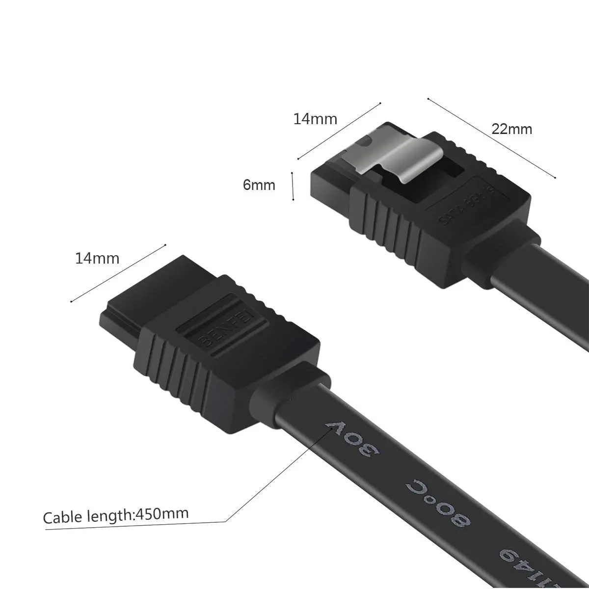 BENFEI SATA Cable III, 6 Pack 18 Inch | 6Gbps Data Transfer with Locking Latch - view 4