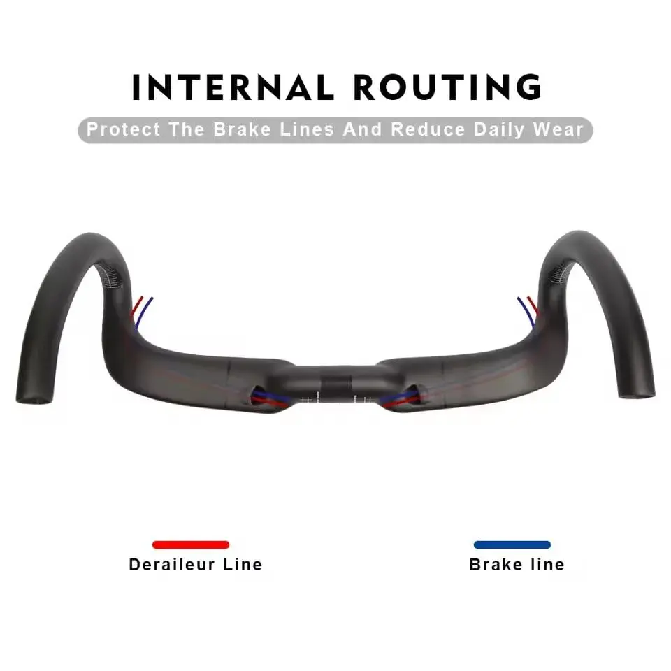 Alfa Pasca 31.8 x 420mm No Logo 3K Matte Carbon Fiber Aero Road Bike Handlebars - view 4
