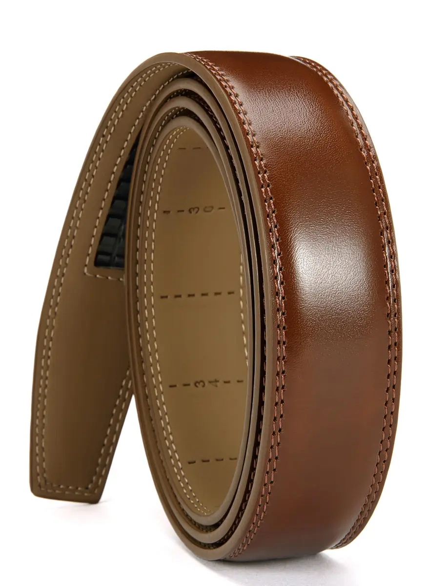 CHAOREN Ratchet Belt Replacement Strap 1 1/4" (32mm) Cognac Genuine Leather | Adjustable Fit for Waist 36"-42" - main product image