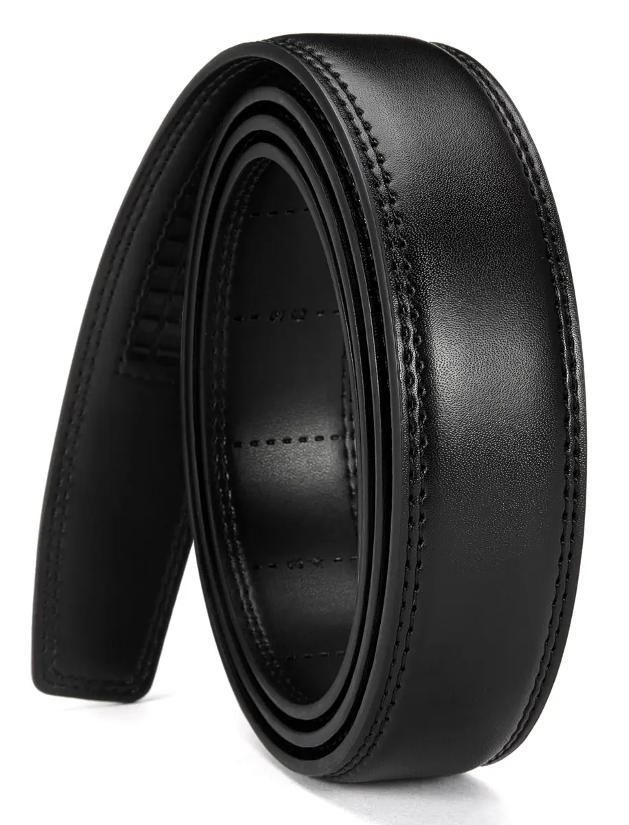 CHAOREN Ratchet Belt Replacement Strap 1.25" (32mm) Gun Black Leather | Adjustable Fit for 36"-42" Waist - main product image