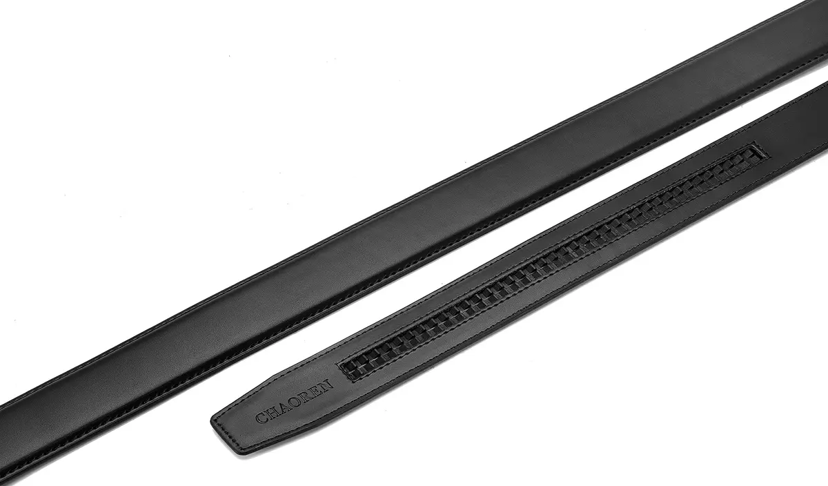 CHAOREN Ratchet Belt Replacement Strap 1.25" (32mm) Gun Black Leather | Adjustable Fit for 36"-42" Waist - view 3