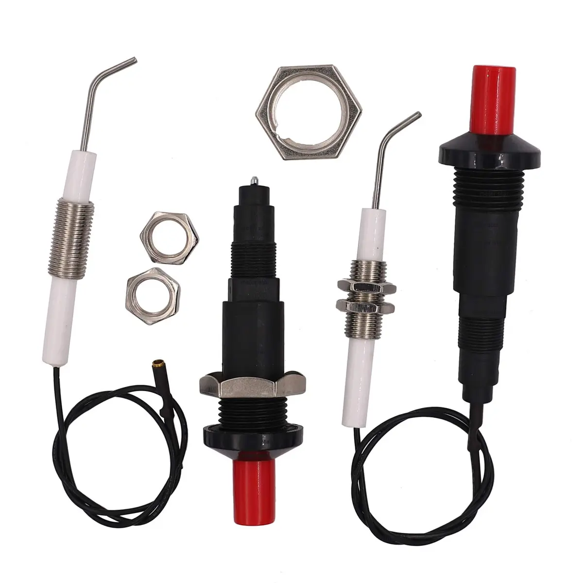 METER STAR Push Button Piezo Igniter with 11.8" Ceramic Electrode Wire Set of 2 | Universal Gas Grill & Range Spark Generator - main product image