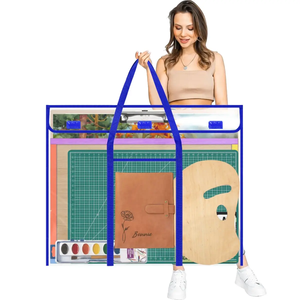 ZKOO Bulletin Board Poster Storage Bag 30" x 24" (76.2 cm x 61 cm) | Heavy Duty PVC Organizer for Teachers & Artists - main product image