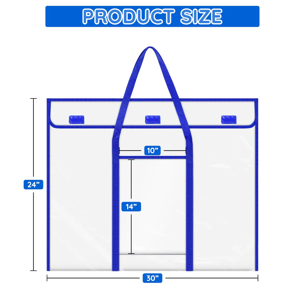 ZKOO Bulletin Board Poster Storage Bag 30" x 24" (76.2 cm x 61 cm) | Heavy Duty PVC Organizer for Teachers & Artists - view 2