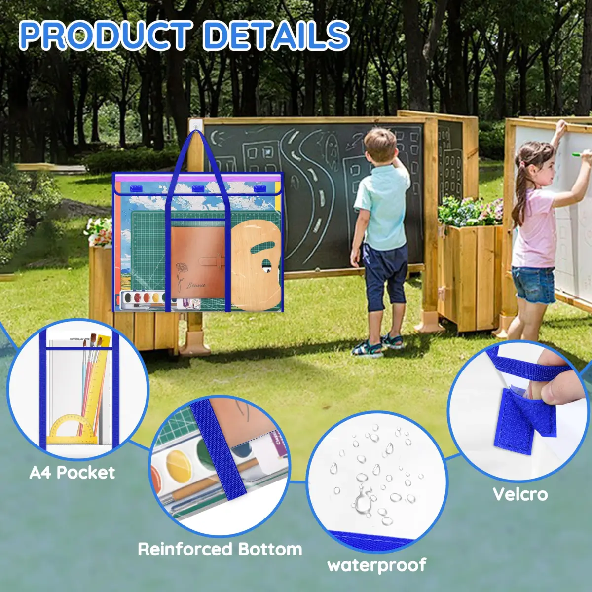 ZKOO Bulletin Board Poster Storage Bag 30" x 24" (76.2 cm x 61 cm) | Heavy Duty PVC Organizer for Teachers & Artists - view 3