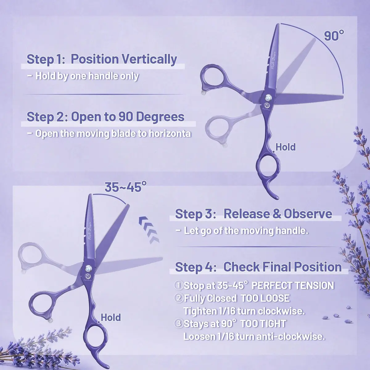 Purple Dragon 6 in Hair Cutting Scissors Kit with Bag for Barbers - Violet | Razor Sharp Japanese Steel, Ergonomic Handle, 5.5" - view 8