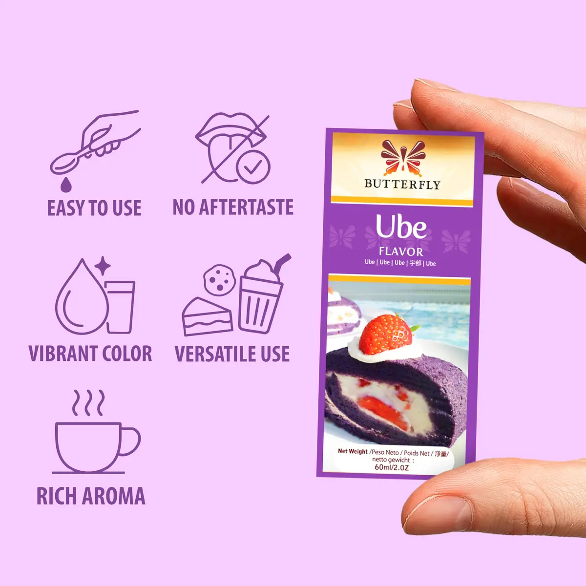 Butterfly Ube Flavoring Extract 2 oz | Authentic Filipino Purple Yam Essence for Baking & Beverages - view 5