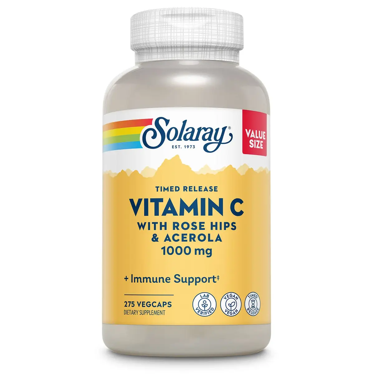 SOLARAY Vitamin C 1000 mg | Timed Release Capsules for Immune & Heart Support, 275 VegCaps - main product image