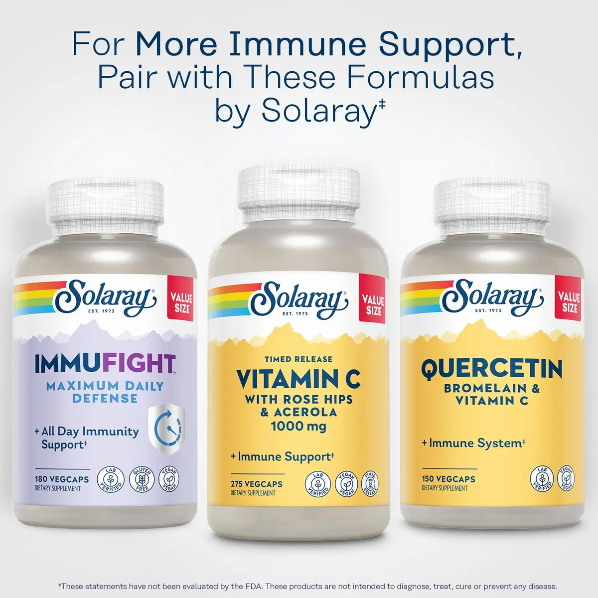 SOLARAY Vitamin C 1000 mg | Timed Release Capsules for Immune & Heart Support, 275 VegCaps - view 7