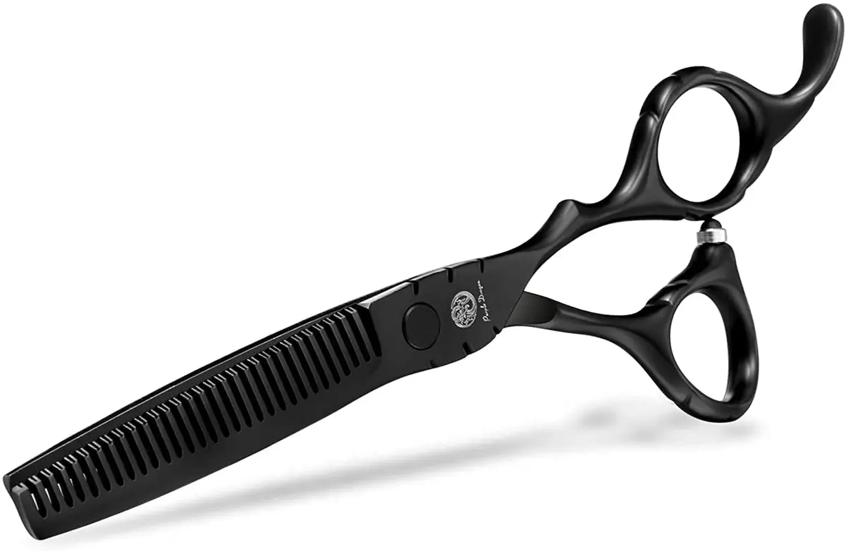 Purple Dragon 5.5 inch Hair Cutting Shears Set with Bag for Barbers - Black | Japanese 440C Steel Razor Sharp Blades - view 6