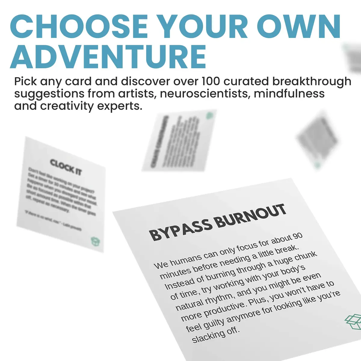 Creative Block Cards for Writers, Artists, Creators | 100+ Inspiration Prompts to Overcome Mental Blocks - view 4