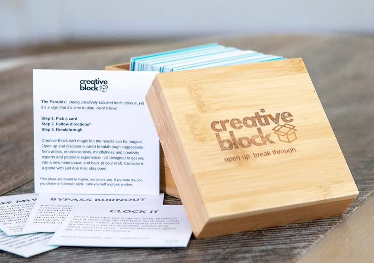 Creative Block Cards for Writers, Artists, Creators | 100+ Inspiration Prompts to Overcome Mental Blocks - main product image