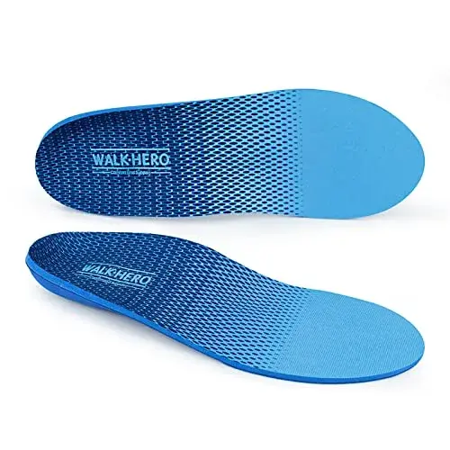 WALK·HERO COMFORT AND SUPPORT Plantar Fasciitis Insoles Mens 13-13 1/2 New Blue | Arch Support for Flat Feet - main product image