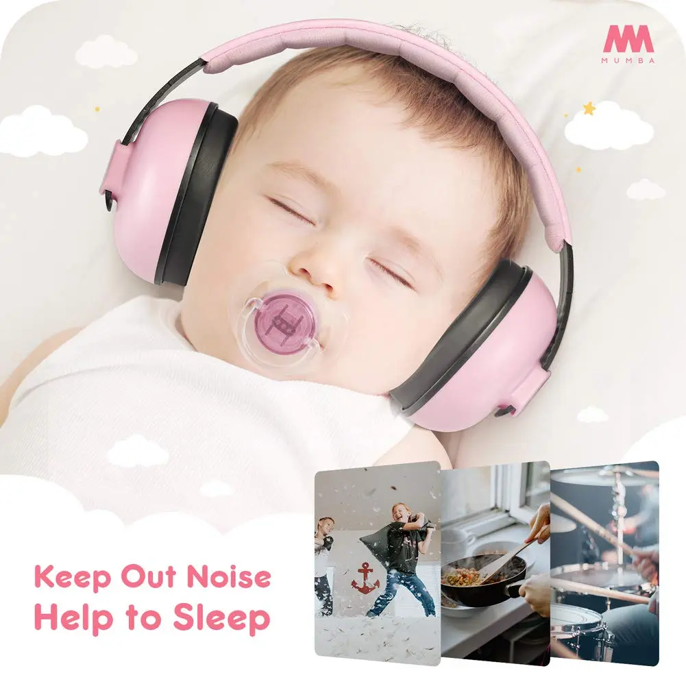 Mumba Baby Earmuffs Pink for Babies and Toddlers Ages 3-24+ Months | Noise Cancelling Headphones with 31dB NRR - view 5