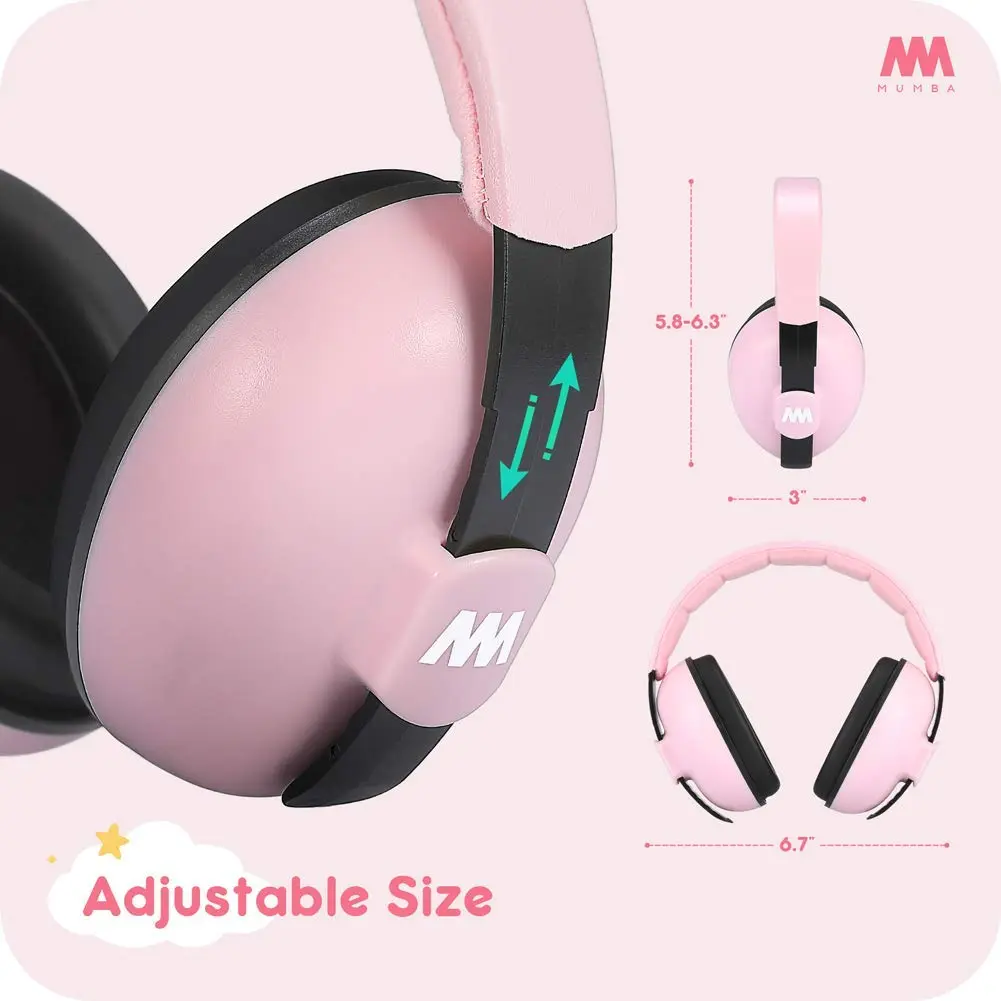 Mumba Baby Earmuffs Pink for Babies and Toddlers Ages 3-24+ Months | Noise Cancelling Headphones with 31dB NRR - view 9