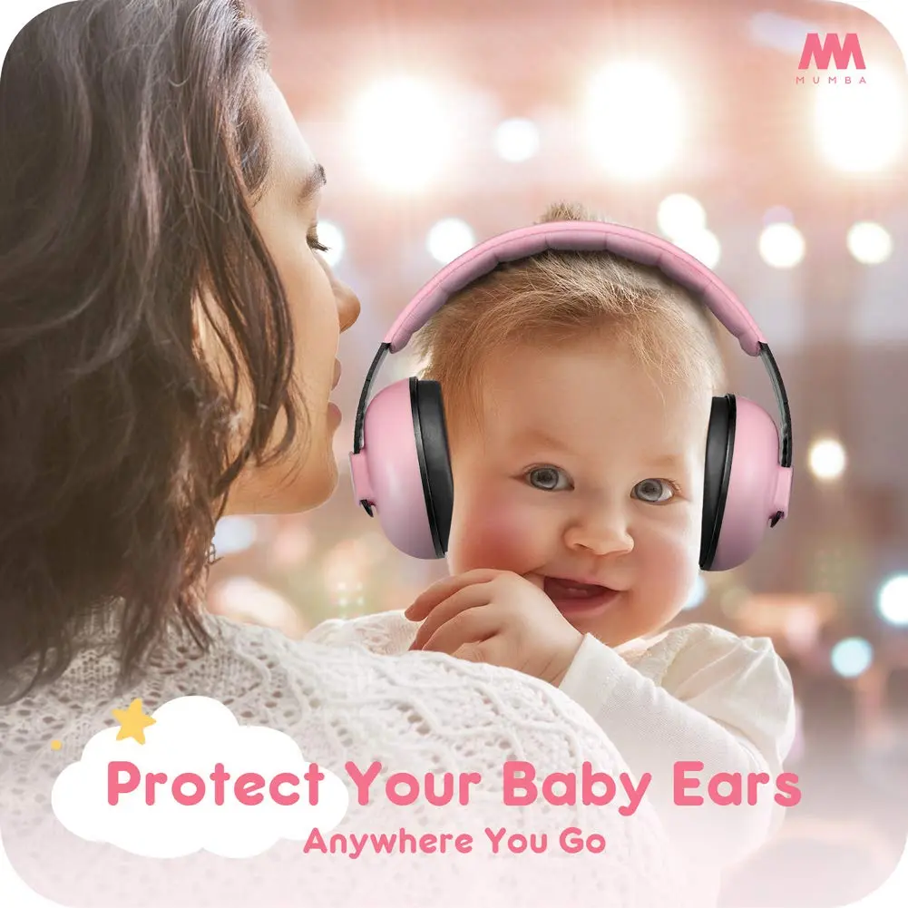 Mumba Baby Earmuffs Pink for Babies and Toddlers Ages 3-24+ Months | Noise Cancelling Headphones with 31dB NRR - view 4