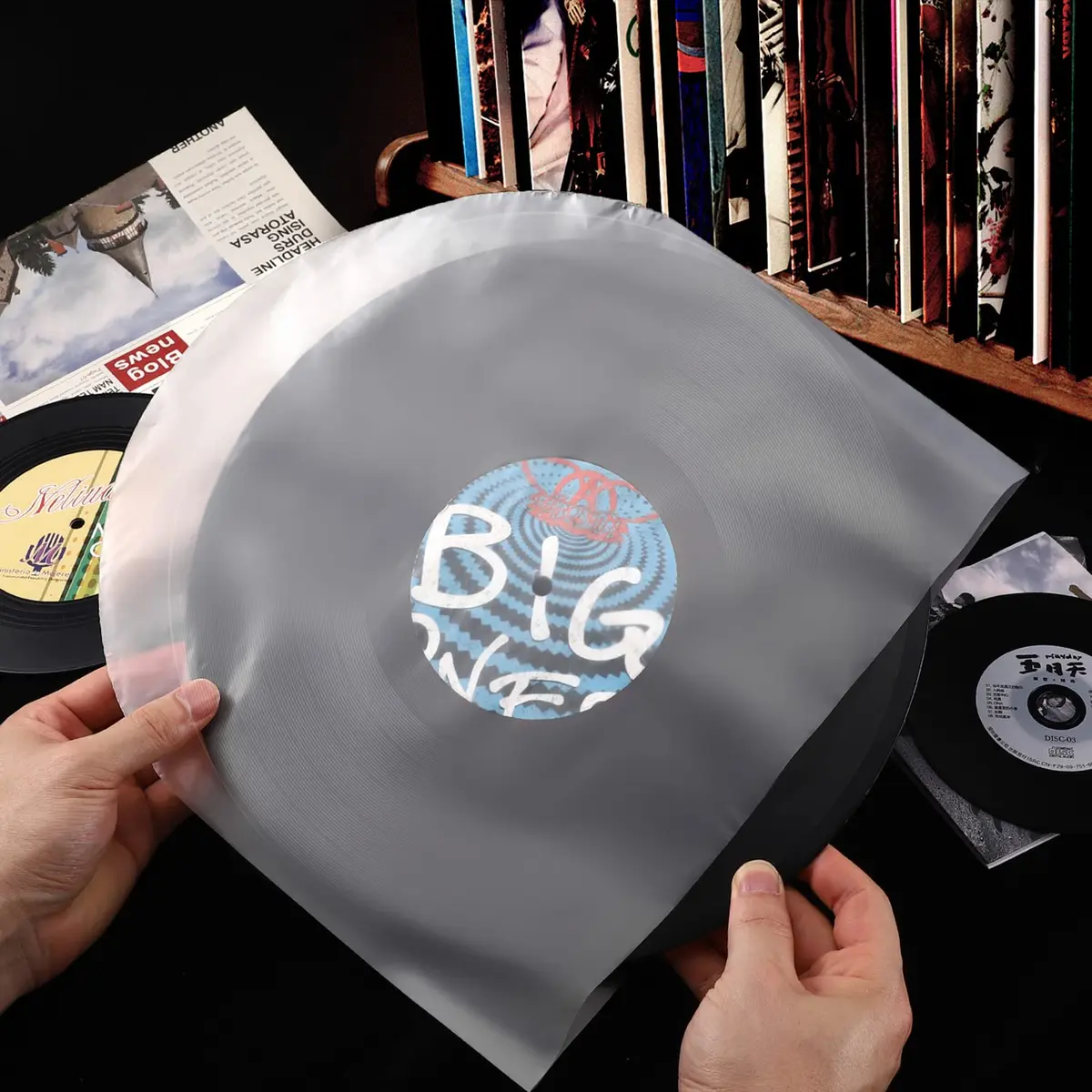 Facmogu 100PCS LP Vinyl Inner Sleeves 12" Anti-Static Protects Vinyl Dust & Scratches - view 4