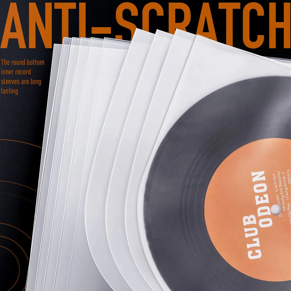 Facmogu 100PCS LP Vinyl Inner Sleeves 12" Anti-Static Protects Vinyl Dust & Scratches - view 5