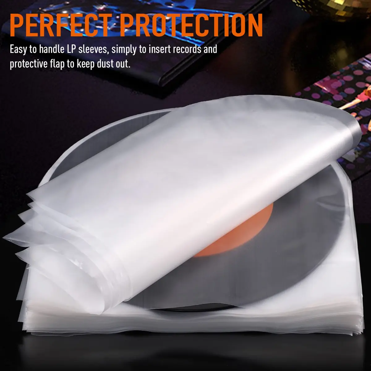Facmogu 100PCS LP Vinyl Inner Sleeves 12" Anti-Static Protects Vinyl Dust & Scratches - view 6