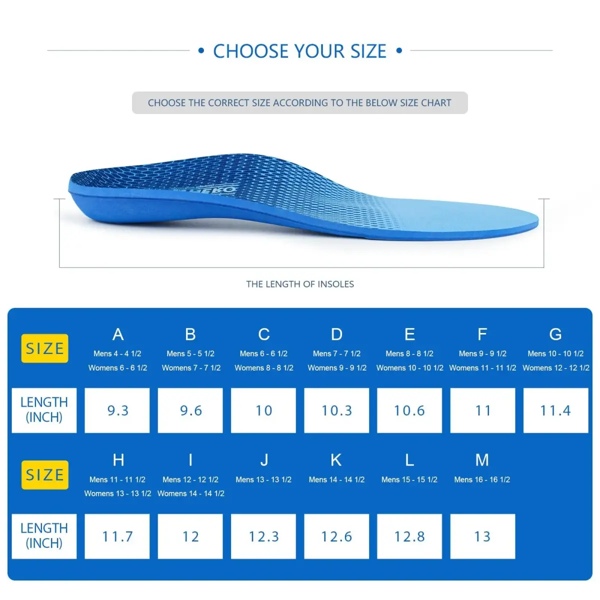 WALK·HERO COMFORT AND SUPPORT Plantar Fasciitis Insoles Arch Supports Mens 5-5 1/2 | Womens 7-7 1/2 | Relief for Flat Feet - view 6