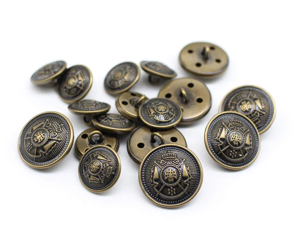 YaHoGa Antique Brass Blazer Buttons Set 20mm & 15mm | 14 PCS for Sewing - view 2