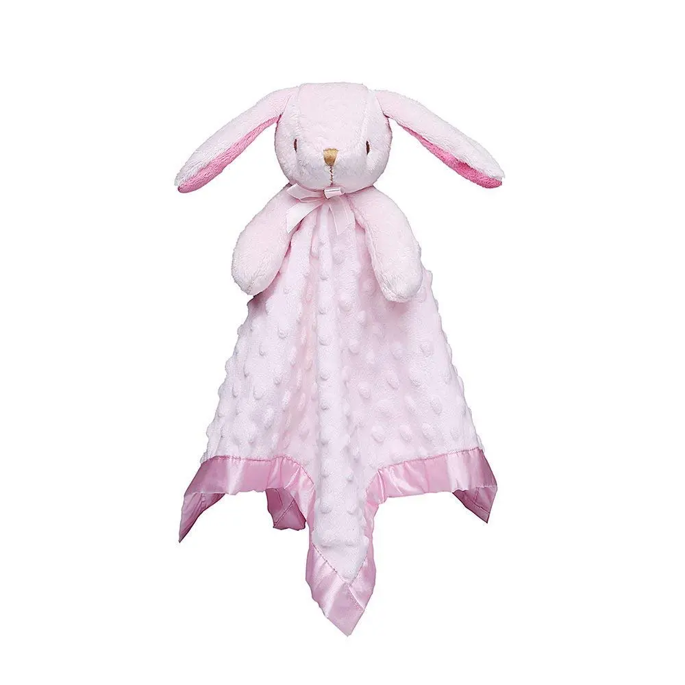 Pro Goleem Pink Bunny Security Blanket for Babies 40cm x 40cm (16"x16") | OEKO-TEX Certified Soft Minky Fabric - main product image