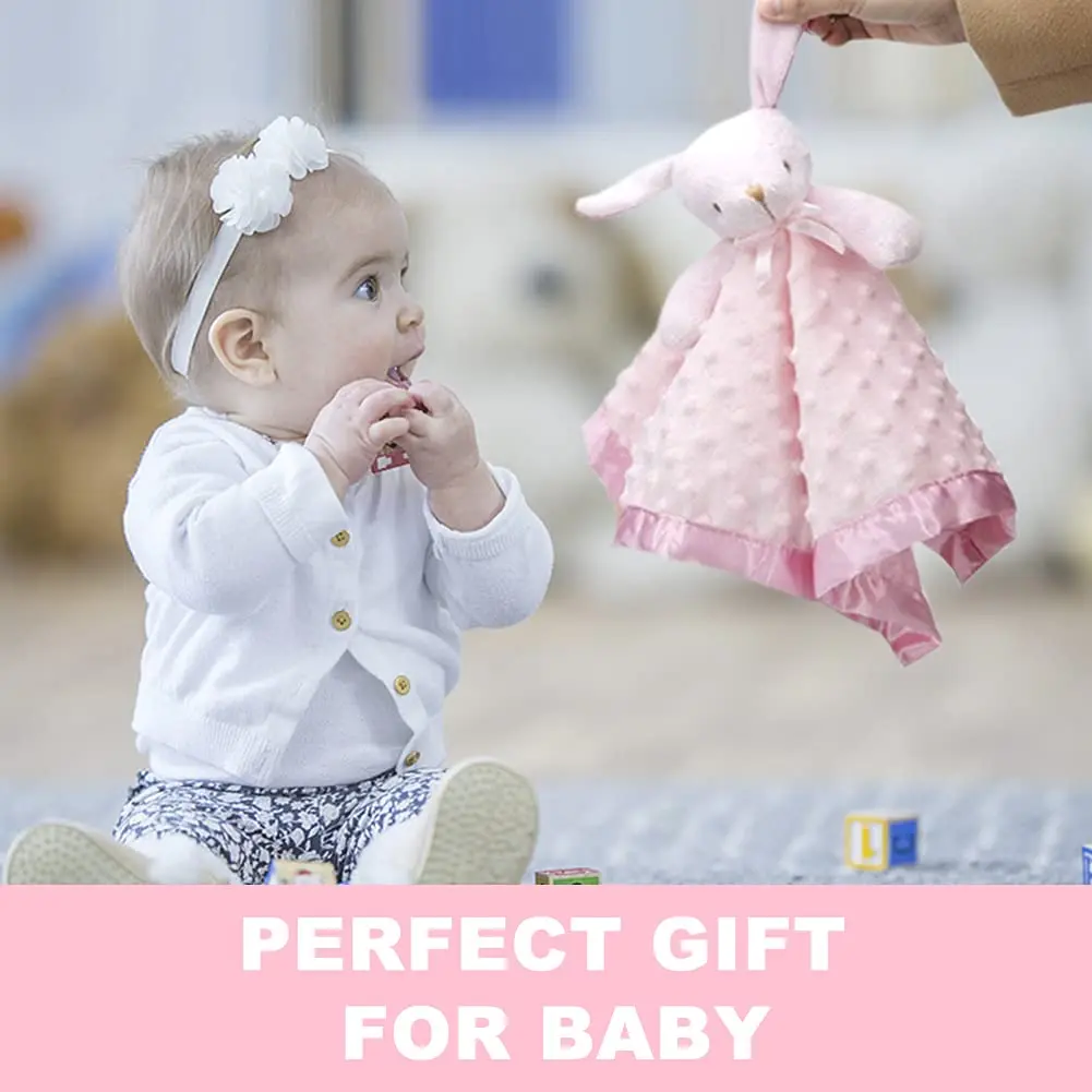 Pro Goleem Pink Bunny Security Blanket for Babies 40cm x 40cm (16"x16") | OEKO-TEX Certified Soft Minky Fabric - view 4