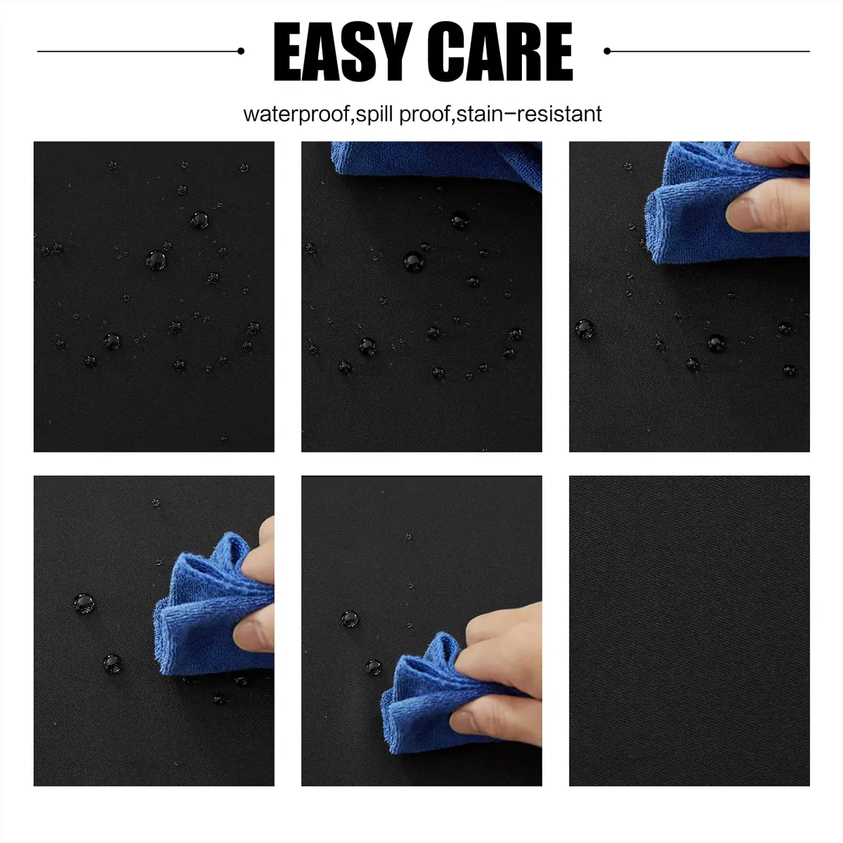 Obstal Black Polyester Tablecloth 152cm x 213cm | Stain & Water Resistant for Dining - view 2
