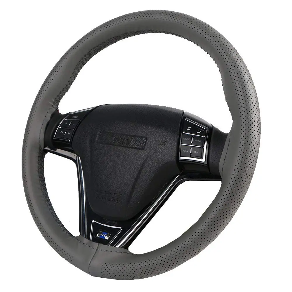 O SHI CAR Steering Wheel Cover Leather Breathable Design 15 Inch | Elegant Cowhide Fit Most Cars - view 7