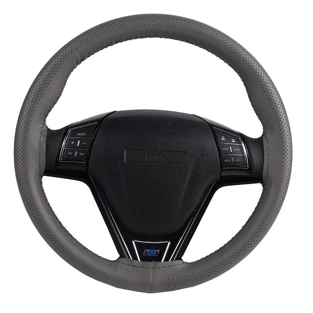 O SHI CAR Steering Wheel Cover Leather Breathable Design 15 Inch | Elegant Cowhide Fit Most Cars - view 2
