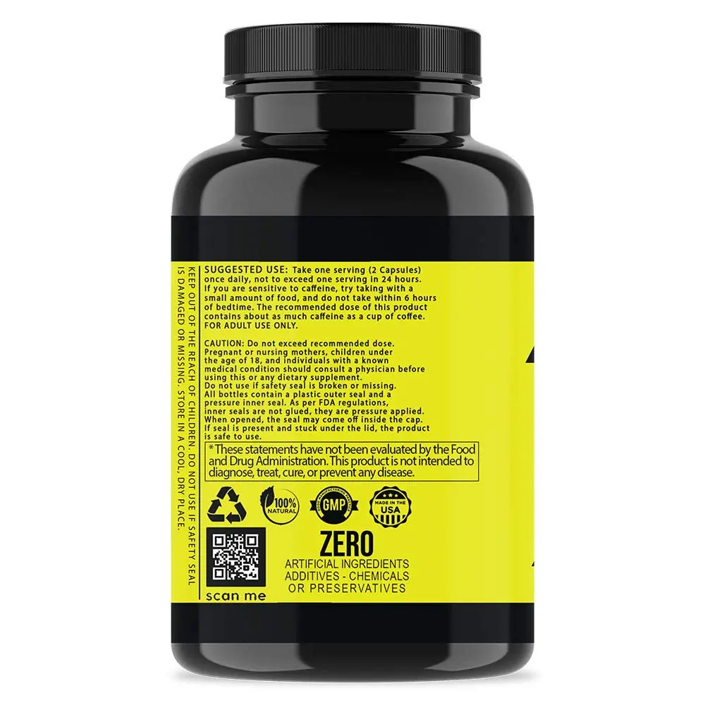 Angry Supplements Angry Energy Capsules 60 Count | All Natural Non-GMO Energy Booster for Focus & Stamina - view 3