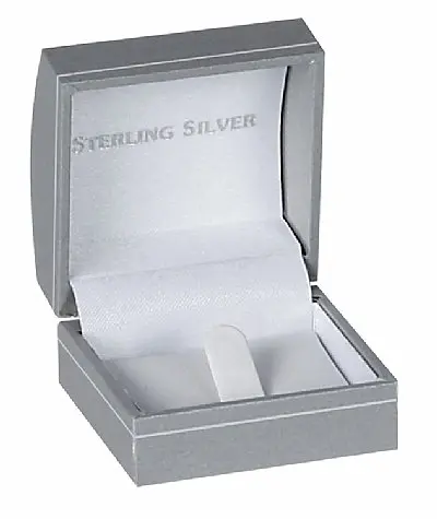 Isaac Kieran Velvet Ring Box 5.1cm (2.0 x 2.0) | Grey Exterior, Padded Interior - main product image