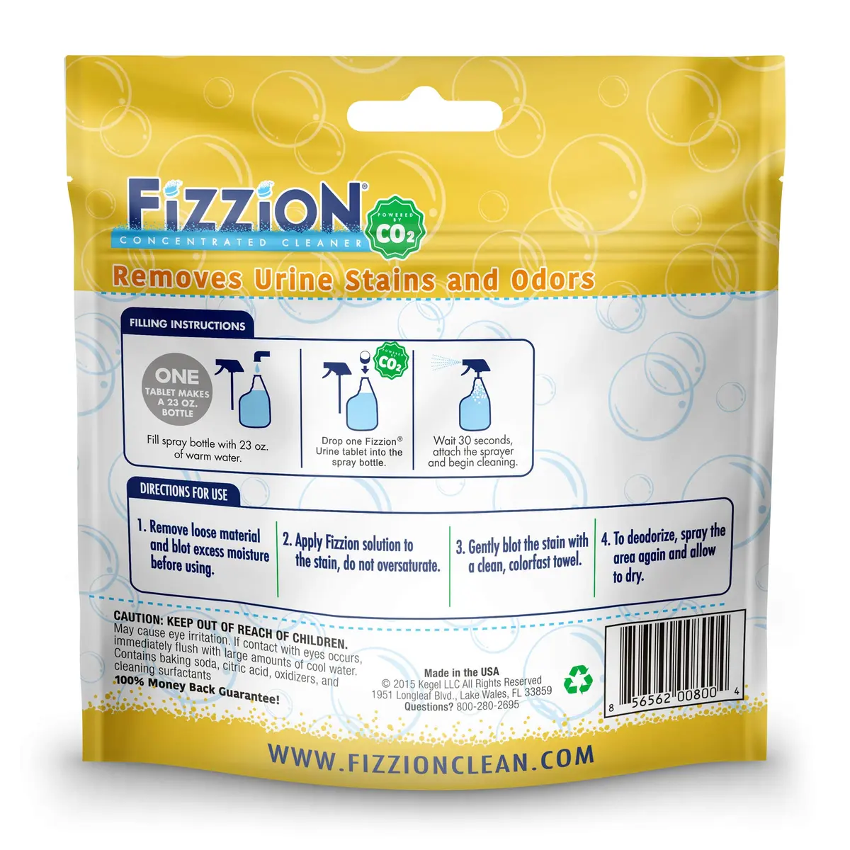 Fizzion Urine Pet Stain and Odor Destroyer Tablets | 5 Count (Makes 5 x 23oz Bottles) - view 2
