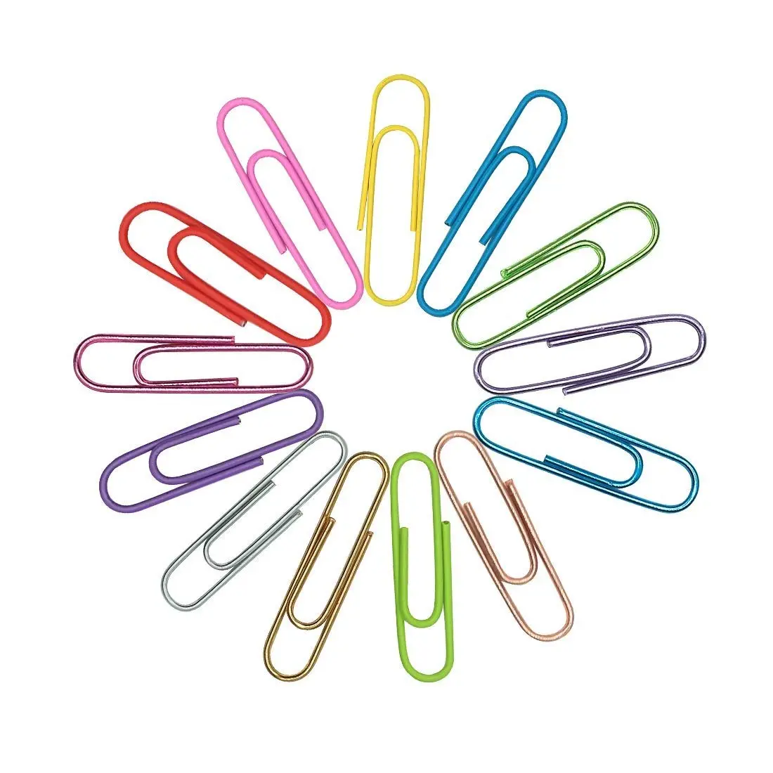 Corner Cabin Small Paper Clips 33mm | Colorful Vinyl Coated Office Supply (1.3 inch) - main product image