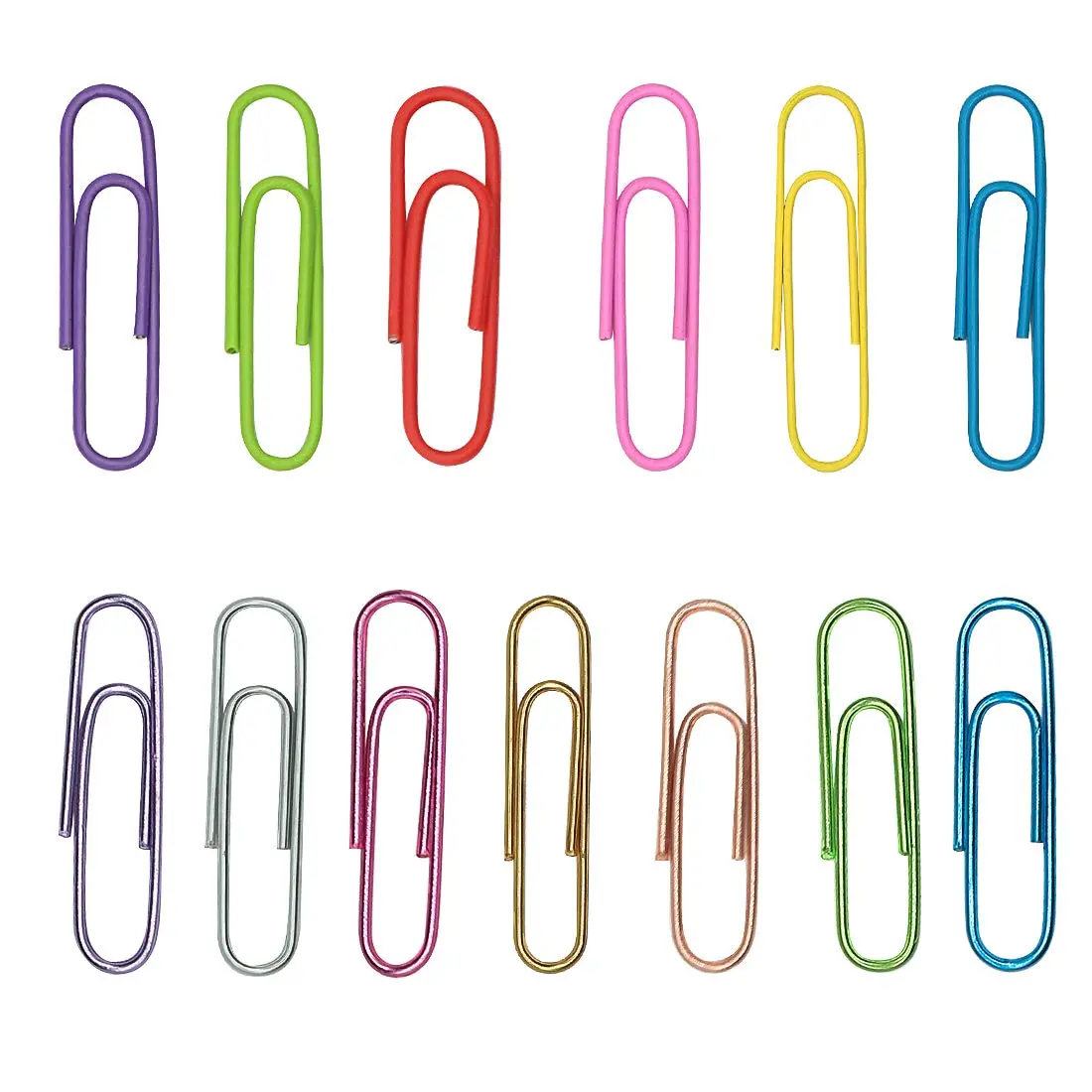 Corner Cabin Small Paper Clips 33mm | Colorful Vinyl Coated Office Supply (1.3 inch) - view 3