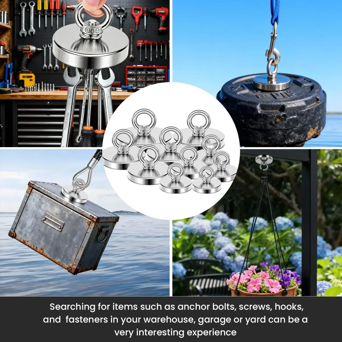 DIYMAG Fishing Magnet 120mm (4.72") 680kg (1500LBS) Pull Force with Countersunk Hole | Heavy Duty Neodymium Rare Earth Magnet for Retrieval - view 6