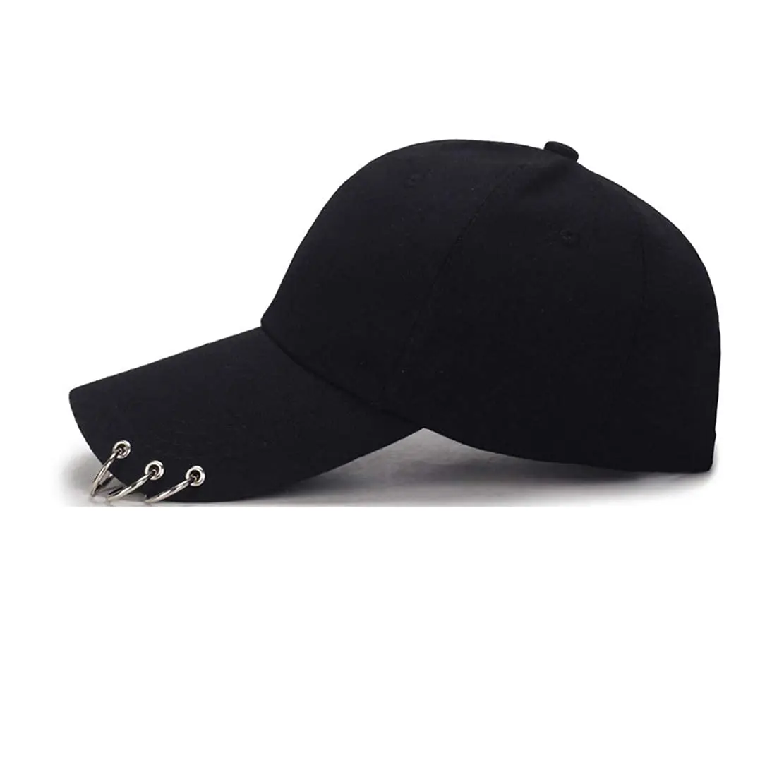OVOY Black Kpop Hat Ring Baseball Cap with Adjustable Snapback | 9.4 cm (3.7 inch) Brim - view 2